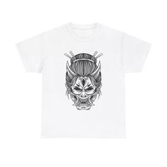 Oni Geisha Mask T-Shirt - japanese demon dark art horror gothic occult hellish | eBay Oni Geisha, Geisha Mask, Japanese Demon, Trendy Style, Bold Design, Dark Art, Trendy Fashion, Unique Style, Made In The Usa