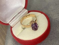 Vintage Ring Gold 583 14K Alexandrite Women's Jewelry Russian USSR Rare Old 20th  | eBay Formal 14k Gold Amethyst Ring, Elegant Gold Amethyst Ring Stamped 14k, 14k Gold Amethyst Ring For Formal Occasions, Elegant 14k Yellow Gold Amethyst Ring, Classic 14k Yellow Gold Amethyst Ring, Formal Gold Amethyst Ring With Diamond Cut, Luxury 14k Gold Hallmarked Amethyst Ring, Formal 14k Gold Hallmarked Amethyst Ring, Hallmarked 14k Yellow Gold Amethyst Ring