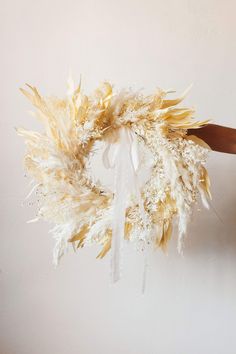 Idlewild Floral Co. Cloud Wreath New Baby Flowers, Thanksgiving Flowers, Dried Wreath, Making A Bouquet, Dried Bouquet, White Florals, Sympathy Flowers, Bunny Tail, Wreath Designs