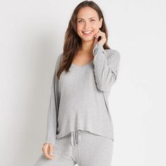 Elon Relaxed Rib Pullover Comfortable Long Sleeve Winter Tops, Casual Long Sleeve Tops For Lounging, Comfortable Long Sleeve Tops For Lounging, Casual Fall Tops For Relaxation, Casual Cozy Fit Tops For Relaxation, Comfy Stretch Long Sleeve Tops, Casual Winter Top For Relaxation, Comfy Long Sleeve Stretch Top, Comfy Winter Loungewear Tops