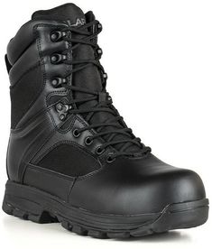 The line of Sector Duty Boots from LA Police Gear combines high quality materials and construction without any of the fluff you don't need. This and the fact that there are no middle men at LAPG make for a boot that matches the quality of styles twice (or more) the price. Available in a 6" Black Version, 8" Black Version, and an 8" Black Waterproof Version (this one), plus more styles and colors on the way. The Sector line of boots features a fully polishable, full-grain leather toe. On this bla Black Insulated Nylon Boots, Black Nylon Lace-up Waterproof Boots, High-top Nylon Boots With Reinforced Toe, Black Nylon Hiking Boots With Reinforced Toe, Insulated Nylon Black Hiking Boots, Insulated Black Nylon Hiking Boots, Black Waterproof Nylon Boots, Black Weatherproof Nylon Waterproof Boots, Black Nylon Weatherproof Waterproof Boots