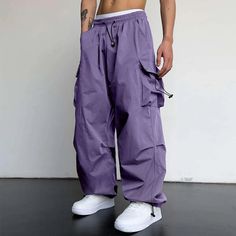 Threebooy Y2k Men's Cargo Pants Multi Pocket Male Hiphop Overalls High Street Casual Trousers 2024 Spring Summer New Pants Streetwear Applicable Season: summer Applicable Scene: Daily Decoration: NONE Material: lyocell Craft of Weaving: TAT Length: full length Thickness: midweight Waist Type: low Style: Safari Style Item Type: full length Closure Type: Elastic Waist Mens Casual Waist Color Sports Hat Multi Woven Pocket Foot Rope Solid Pants Street Cargo Tie Mens Cargo Pants Features: 【Material】I Parachute Pants Men, Oversized Overalls, Cargo Parachute Pants, Streetwear Cargo Pants, Y2k Hip Hop, Cargo Pants Style, Wide Leg Joggers, Casual Pants Style, Y2k Men