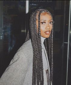 Box Braids Medium Length, Box Braids Jumbo, Brown Box Braids, Box Braids Tutorial, Braids Jumbo, Braids Color, Black Box Braids, Large Box Braids, Colored Box Braids