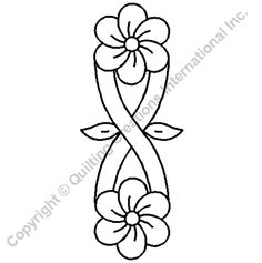 a ribbon with flowers on it and the word love is written in black ink, as well