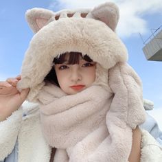 Home · sugarplum · Online Store Powered by Storenvy Hat Scarf Gloves Set, Bear Scarf, Hooded Hat, Cat Ears Hat, Soft Gloves, Warmest Winter Gloves, Cute Scarfs, Hooded Scarf