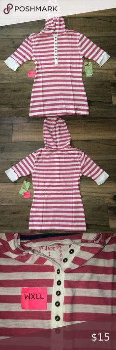 Jade Hoodie Striped NWT Girls Jade Hoodie - Striped Condition - New w/ Tags Size - Large 100% Authentic, buy with confidence!  All purchases will be shipped within 1 business day! Check out my closet for other items ⭐️ Buy 3 Get 5% Off ❗️ Jade Shirts & Tops Sweatshirts & Hoodies Cute Long Sleeve Top With Drawstring Hood, Hooded Cotton Sweatshirt For Playwear, Cotton Hooded Sweatshirt For Playwear, Cotton Hooded Hoodie For Playwear, Casual Cotton Hoodie For Playwear, Striped Hooded Top For Winter, Striped Cotton Hooded Sweatshirt, Winter Striped Hooded Top, Playful Hooded Tops For Loungewear