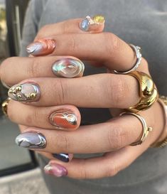 Eclectic Nails, Mens Nails, Colorful Nail, Her Nails