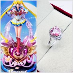 "Love Usagi Engagement Ring , Heart Shape Sailor Moon Ring, Usagi Tsukino Ring, Sailor Moon Jewelry, Sailor Moon Wedding Ring For Her Specifications :- ❥ Stone - Cubic Zirconia  ❥ Stone Size - 7x7MM ❥ Side Stone - Cubic Zirconia ❥ Ring Size: I offer more than one (Contact us if your ring size is not available in the listing) ❥ Color: Silver, Gold, Rose Gold, White Gold or Black Rhodium ❥ Material : 925 Sterling Silver, 14K/18K/22K Solid Gold ---> ❥ Makes a Wonderful Gift for your Girlfriend, Wife, Mother and Friend or Simply an Excellent Addition to Your Jewelry Collection ------------------------------------------------------------------------------------------------------------------------------------------------- ---> ❥ PERSONAL ASSISTANCE:- If you still need any clarification for the p White Crystal Ring For Wedding On Valentine's Day, White Crystal Ring For Wedding And Valentine's Day, Pink Open Heart Ring For Wedding, Pink Crystal Ring For Valentine's Day Wedding, White Gold Crystal Ring For Valentine's Day, Pink Crystal Ring For Wedding On Valentine's Day, Pink Crystal Ring For Wedding And Valentine's Day, Pink Moonstone Wedding Ring, Valentine's Day White Gold Crystal Ring