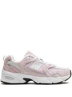 light pink calf suede panelled design mesh panelling appliqué logo perforated detailing logo-print tongue round toe front lace-up fastening pull-tab at the heel branded insole chunky rubber lug sole Causal Chic Outfits, Light Pink Shoes, Pretty Shoes Sneakers, Running Fashion, Pink Sneakers, Pink Shoes, New Balance Shoes, Lace Fashion, Pretty Shoes