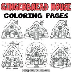 gingerbread house coloring pages for kids to color and print on the page, with text that