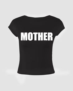 Details: Baby T-shirt with meme lineTop Length: Cropped Sleeve Length: Sleeveless Materials: 95% Polyester + 5% Spandex Mother And Baby, Baby Tshirts, Black Shirt, Sleeve Length, T Shirt, Black