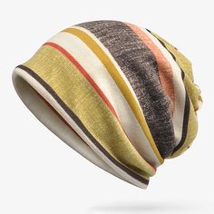 Season:Winter; Gender:Unisex; Quantity:1pcs; Style:Travel; Hats Category:Beanie Hat,Knit Beanie; Occasion:Vacation,Outdoor; Material:Polyester; Function:Windproof,Warm; Pattern:Striped; Design:Print; Front page:FF; Listing Date:09/20/2023 Yellow Hats, Crochet Mens Hat, Hat Hair, Cotton Beanie, Striped Beanies, Chemo Caps, Style Sportif, Head Wrap Scarf, Sun Cap