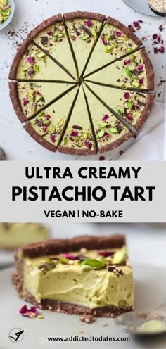 the ultimate vegan no - bake cheesecake is ready to be eaten and served