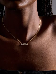 Spell it out with the 18K Gold Mini Nameplate Necklace. This custom name piece features a modern gold chain attached to your choice of a pavé or gold nameplate. Featuring the personalization of your choosing. Crafted with 18K gold plated sterling silver and Cubic Zirconia stones, you'll be wearing it for years to come. Name Necklace Gold, Control Key, Gold Name Necklace, Nameplate Necklace, Custom Name Necklace, Gold Plated Sterling Silver, Name Plate, Name Necklace, Custom Items