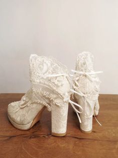 Planing a forest themed wedding? These lace embellished bridal shoes with block heels compliment your dress beautifully and keep you comfortable all night long. #laceshoes #bridalshoes #blockheels #forestwedding #weddingshoes Forest Themed Wedding, Woodland Theme Wedding, Lace Wedding Shoes, Custom Wedding Shoes, Bridal Boots, Wedding Shoes Lace, Bridemaids Gifts, Womens Wedding Shoes, Boho Lace