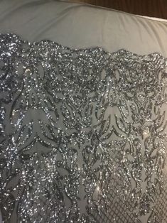 Sequin Fabric, Fabric By The Yard, Mesh Fabric, Bridal Style, Damask, Silver Fashion, Bridal Dresses, Sequin, Angeles