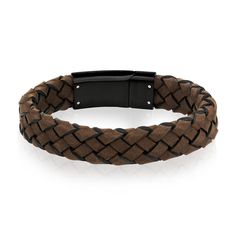 Dark Brown Italian Leather Steel Clasp Bracelet - Engravable Brown Leather Bracelet, Black Leather Bracelet, Fashion Suits For Men, Engraved Bracelet, Black On Black, Leather Bracelets, Bracelet Clasps, Mens Accessories Fashion, Dark Brown Leather