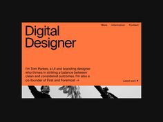 an orange book cover with black and white text that reads,'digital designer '