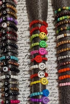 Seed Beaded Stretchy Rings Made to bring smile and color for your happiness. Treat yourself no matter what. Material: seeds beads, stretchy cord, smiley beads, letter beads. Can be personalized with letters or names, just message me, even if you don't see the option I can always add one, depending on your desire. Goblin Hoard, Seed Bead Rings, Smiley Beads, Letter Rings, Rings Minimalist, Stretchy Rings, Rings Personalized, Bead Rings, Dainty Rings