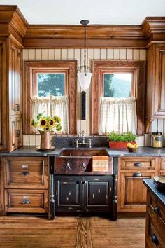 a facebook page with an image of a kitchen and sunflowers on the window sill