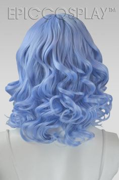 Diana Ice Blue Short Curly Wig Our Diana wig is the perfect style for anyone seeking bountiful volume and bounce. This Ice Blue short curly wig comes pre-styled with tight, ringlet curls that make give it a fun and fluffy appearance. The curls of this wig reach a total length of 15 inches, which gently brushes the shoulders on most people when worn. They can be left as they are, or brushed out into loose waves to create a "larger than life" look. The incredibly versatile bangs reach approximatel Edgy Hairdos, Versatile Bangs, Blue Curly Hair, Short Curly Wig, Ringlet Curls, Wig Curly, Blue Wig, Short Curly Wigs, Curly Hair Wig