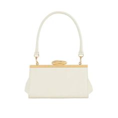 Brand New With Tags In Box Cream Leather Handbag With Gold Hardware Detachable Straps 7.8” X 3.74” X 5.1” Perfect For A Night Out Or Resort Look! Elegant Rectangular Satchel For Shopping, Elegant Rectangular Box Bag For Shopping, Rectangular Box Bag With Gold-tone Hardware For Daily Use, White Clutch Box Bag With Top Carry Handle, White Rectangular Evening Bag With Detachable Strap, Chic Beige Clutch With Top Carry Handle, White Rectangular Case Shoulder Bag For Shopping, Chic Rectangular Case Bag For Shopping, Office Pouch Box Bag With Gold-tone Hardware