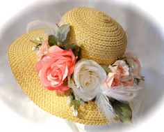 Bouquet Hat, Tea Party Hats, Floral Hat, Derby Day, Double Bow, Hat Ideas