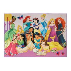 the disney princesses are gathered together for a photo