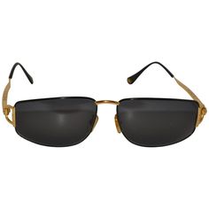 Gucci Gilded Gold Sunglasses | From a collection of rare vintage sunglasses at https://www.1stdibs.com/fashion/accessories/sunglasses/ Black Obsession, Huge Sunglasses, Folding Sunglasses, Large Sunglasses, Gucci Brand, Sunglasses Logo, Gucci Outfits, Tortoise Shell Sunglasses, Tom Ford Sunglasses