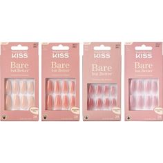 KISS BARE BUT BETTER TruNude NAILS PRESS ON FALSE FAKE NAIL TIP LONG GLOSSY Bare But Better Nails, Kiss Bare But Better Press On Nails, Kiss Nails Press On, Kiss Fake Nails, Press On Nails Kiss, Kiss Press On Nails, Nail Shades, Best Press On Nails, Fake Nails Long