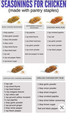 an image of seasonings for chicken made with pantry staples