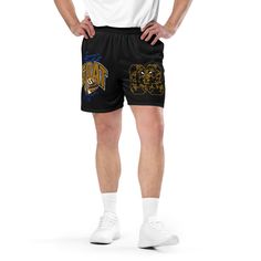 These shorts are the perfect choice for those who need flexibility in their attire. Whether you’re hitting the gym, running errands or enjoying an outdoor activity, they’ll be your trusty companion. Look good, feel good, and stay comfortable, all with the unisex mesh shorts. • 100% recycled polyester fabric • Fabric weight: 4.7 oz/yd² (160 g/m²) • Two-way stretch fabric • Moisture-wicking material • Regular fit • UPF50+ protection • Elastic waistband • Fabric is OEKO-TEX 100 standard and Global Relaxed Fit Workout Athletic Shorts, Breathable Black Shorts For Running, Black Breathable Running Shorts, Breathable Black Running Shorts, Moisture-wicking Shorts, Relaxed Fit Athletic Shorts For Workout, Hip Hop Style Shorts With Relaxed Fit, Athletic Fit Moisture-wicking Sportswear Shorts, Moisture-wicking Athletic Fit Sportswear Shorts