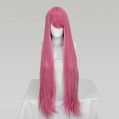 Persephone - 40 inch Princess Pink Mix Long Bang Straight Cosplay Wig Straight Long Wig, Wigs Anime, Pink Wigs, Wigs Color, Rainbow Wig, Style Chart, Anime Wigs, How To Cut Bangs, Epic Cosplay