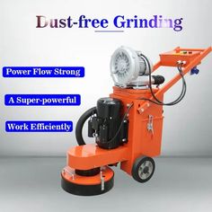 an orange machine with the words dust - free grinding on it