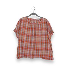 Nwot Madewell Pink Red Plaid Shirred Neck June Hero Boxy Top Size M. Please See Full Measurements Listed Below. In Great Preowned Condition, No Stains, Holes, Rips, Or Tears. Measurements: (All Taken Lying Flat; Use As General Idea, Not Guaranteed To Be Exact) Length--21.5" Pit To Pit--28.5" Shoulder--30.5" Waist--28" Hip--27" Plaid Tops For Everyday Summer Wear, Everyday Plaid Summer Tops, Casual Red Tops For Daywear, Red Short Sleeve Blouse For Daywear, Madewell Blouse, Madewell Shirts, White Crop Top Tank, Ruffle Sweater, Boxy Top