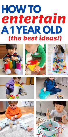 Activities To Keep One Year Old Busy, Home Activities For One Year Old, Play For 1 Year, Art For 1 Year Baby, Activities With One Year Old, 1 Year Play Ideas, Activities To Do With A One Year Old, Activities For 17 Month Old Toddlers