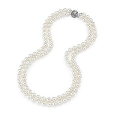 Give her twice the luxury with this dazzling double-stranded pearl necklace. Glamour personified, this design features two strands of hand-knotted lustrous 7.0- 8.0mm cultured freshwater pearls. Polished to a bright shine, this 18.0-inch pearl necklace secures with a sterling silver box clasp. Double Strand Pearl Necklace, Three Strand Necklace, Pearl Jewelry Gift, Double Strand Necklace, Cultured Pearl Necklace, Station Necklace, Pearl Types, Akoya Pearls, Pearl Pendant Necklace