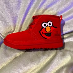 Super Cute Elmo Ugg Boots. Size 2 No Box. (Was Thrown Away) Brand New Never Worn. Playful Red High-top Sneakers, Cute Red High-top Sneakers, Casual Boots With Red Sole And Round Toe, Red High-top Casual Boots, Casual Red Boots With Rubber Sole, Casual Red High-top Boots, Playful Red Sneakers With Round Toe, Cute Red Sneakers For Streetwear, Fun Red Sneakers With Round Toe