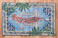 a rug with a tiger on it