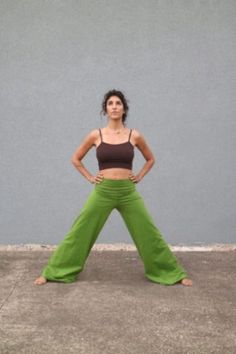 A High-Quality Festival Bell Bottom Unique Green Yoga Pants, Festival Boho Clothing, Hand Made Out of Amazing Cotton Lycra, Beautiful Loose Pants, Perfect for the up-and-coming season. These beautiful and relaxed boho pants are the perfect style for your everyday visit to a café, a good yoga session, as well as a quick visit to a festival nearby. A unique and gorgeous loose pants, perfectly tailored to fit and compliment all body types, from size S to size XL. It is loose and comfortable to wear, and the fabric is a soft Cotton Lycra that feels great on the body. Now is the perfect time for you to purchase these amazingly comfy pants, and to enjoy them everywhere. ------------------------------------------------------------------------------------------------- Sizes: S = 36 M = 38 L = 40 X Green Stretch Parachute Pants, Fitted Wide-leg Yoga Pants, Green Stretch Straight Sweatpants, Loose Fit Wide-leg Yoga Sweatpants, Loosely Fitted Wide-leg Yoga Sweatpants, Green Straight Leg Sweatpants With Loosely Fitted Hips, Stretch Cotton Wide-leg Pants, Loose Fit Green Straight Leg Sweatpants, High Waist Green Cotton Harem Pants