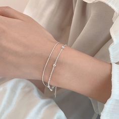 Cheap Bracelets, Bones Bracelet, Silver Bracelets For Women, Fashion Christmas, Ball Bracelet, Ring Ideas, Bead Charm Bracelet, Layered Bracelets