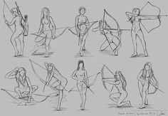 six different poses of women with surfboards