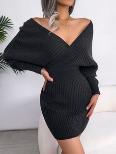 Woolen Dresses, Winter Wrap, Bodycon Sweater, Bodycon Sweater Dress, Dolman Sleeve Sweater, Pencil Skirt Dress, Knitted Bodycon Dress, Mini Sweater Dress, Sweater Dress Women