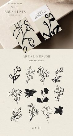 some type of paper with flowers on it and the words, artist's brush