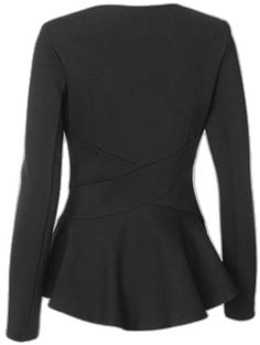 Elegant Long Sleeve Stretch Blazer, Elegant Stretch Long Sleeve Blazer, Elegant Stretch Blazer With Long Sleeves, Elegant Peplum Blouse For Fall, Tailored Black Top For Evening, Fitted Winter Office Blouse, Fitted Winter Evening Blouse, Tailored Long Sleeve Evening Tops, Tailored Winter Tops