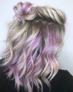 Trending Hair Dye, Rainbow Balayage, Purple Underneath Hair, Lavender Hair Color Ideas, Hair Color Ideas Trendy, Purple Highlights Blonde Hair, Best Hair Colour