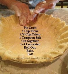 the pie crust is ready to be put into the pie pan with instructions for how to make it