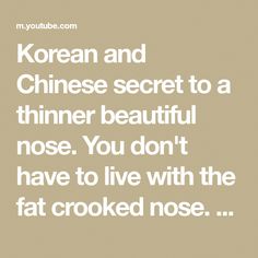 Korean and Chinese secret to a thinner beautiful nose. You don't have to live with the fat crooked nose. Use this remedy to sharpen nose and start looking go... Crooked Nose, Beautiful Nose, Wedding Makeup Bride, Glam Wedding Makeup, Dark Underarms, Unhealthy Diet, Women's Fitness Motivation