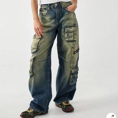 Boyfriend Jeans By Bdg, Finished With A Dual-Rise High Or Low Fit With Adjustable Cinch Detail To Back. Tinted Denim Jeans Ft. Belt Loops, Button And Zip Fly And A Classic Five-Pocket Construction, Cut With A Loose, Slight Tapered Fit Through The Leg. Topped With Extreme Utility Pocket Detailing With Zip And Press-Stud Closures. New - 100% Cotton Waist 14.25” Rise 12” Inseam 31.5” Blue Distressed Utility Bottoms, Distressed Blue Utility Bottoms, Utility Style Distressed Blue Bottoms, Utility Distressed Blue Bottoms, High Rise Jeans With Pockets By Urban Outfitters, Urban Outfitters High Rise Jeans With Pockets, Urban Outfitters Blue Jeans With Pockets, Urban Outfitters Casual Jeans For Fall, Urban Outfitters Relaxed Fit Casual Jeans