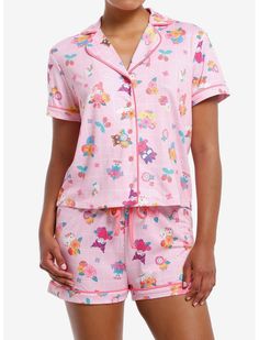 Pop Culture Outfits, Culture Outfits, New Technology Gadgets, Hello Kitty And Friends, Her Universe, Summer Pajamas, Grid Design, Womens Loungewear, Drawstring Waistband